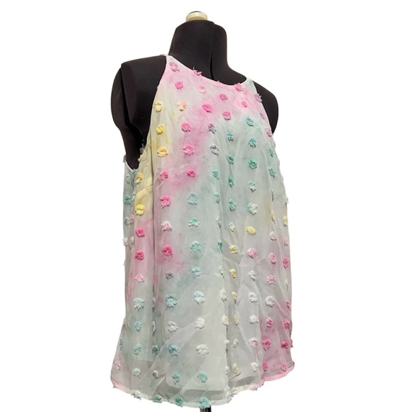 ANDREE BY UNIT Pastel Multicolor Polka Dot Tank Top Size S - Picture 2 of 7